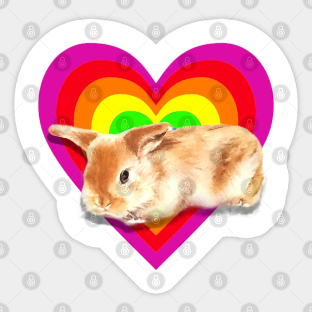 Gorgeous baby satin mini lop in a heart design! Sticker by StudioFluffle